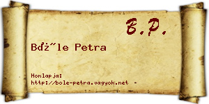 Bőle Petra névjegykártya