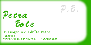 petra bole business card